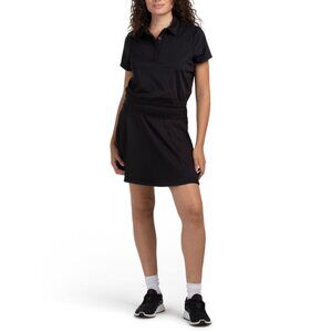 YOGALICIOUS Black Crop Short Sleeve Polo And Skort Set